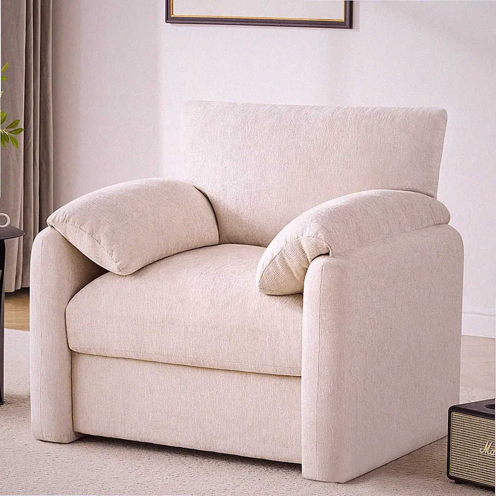 Chenille Oversized Armchair, 38.6" Wide Accent Chairs for Living Room & Bedroom