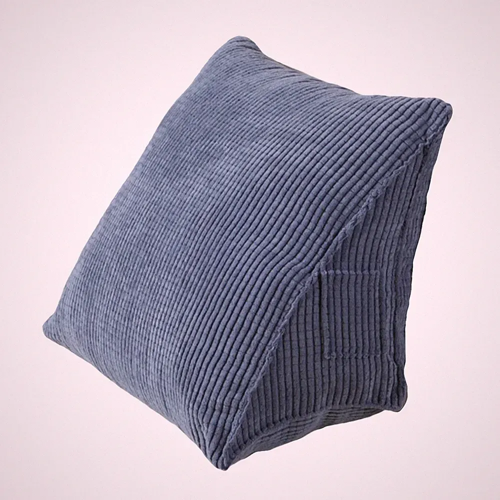 Cozy Triangle Wedge Reading Pillow with Zip Pocket for Back Support and Comfort