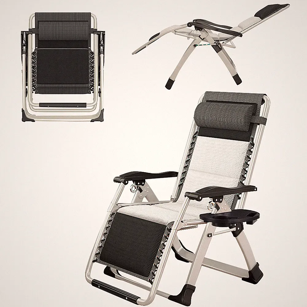 Foldable Patio Lounge Chair Zero Gravity Chair Adjustable Reclining for Adult