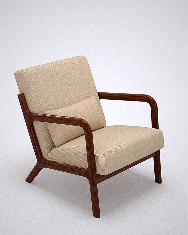Modern Accent Chair, Cozy Corduroy Reading Chair Lounge Armchair for Living Room