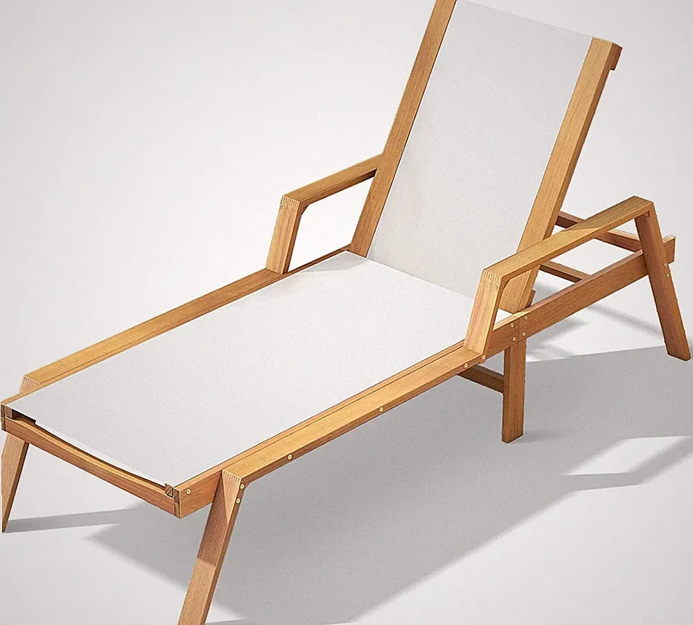 Versatile Adjustable Eucalyptus Chaise Lounge Chair for Pool & Patio Relaxation