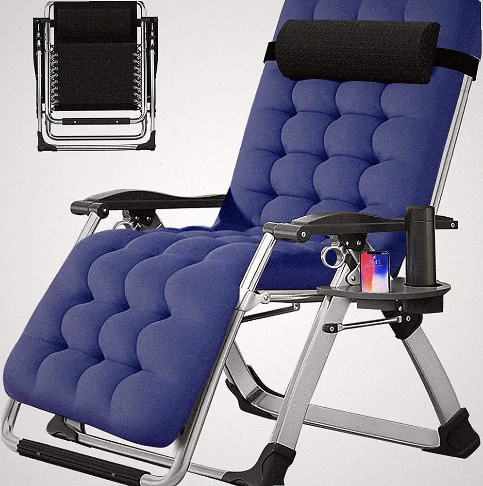 Zero Gravity Chair, Reclining Lounge Chair with Removable Cushion & Tray for Ind